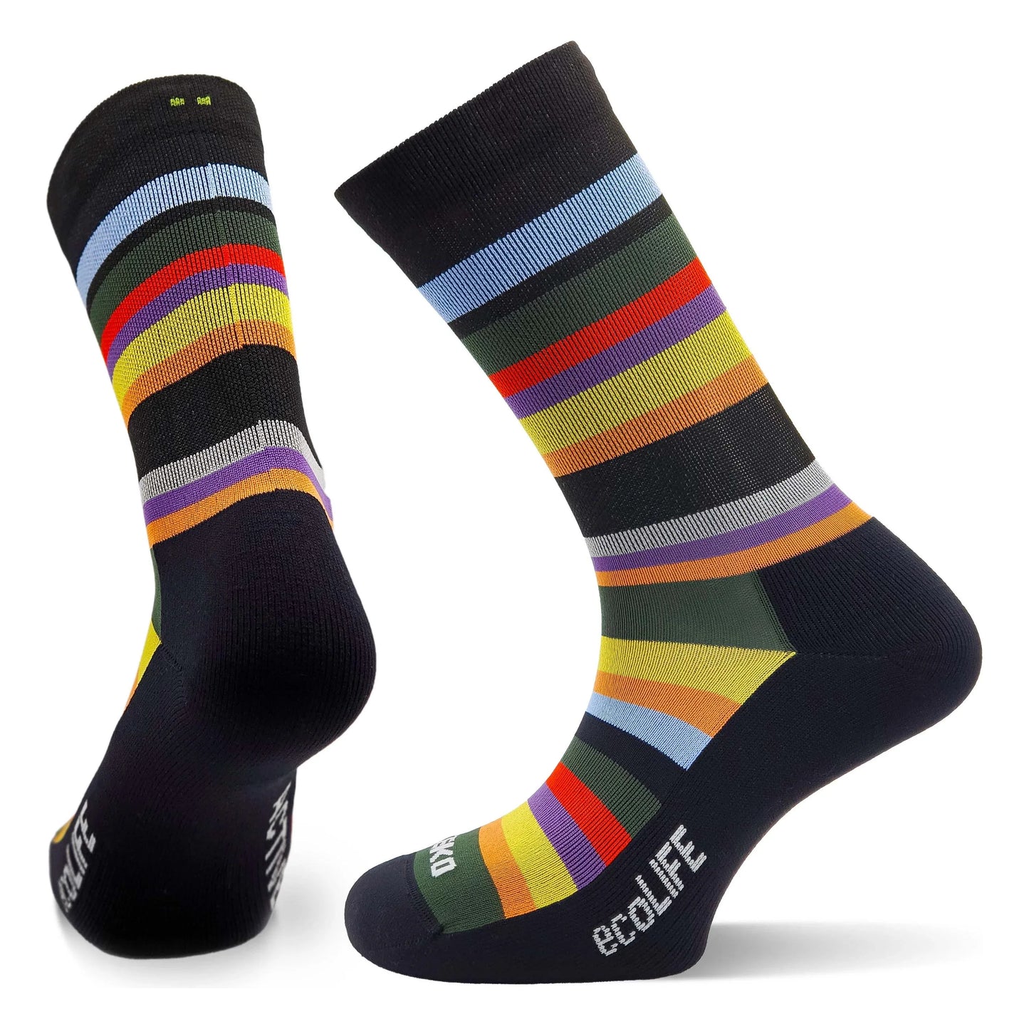 TEKO eco LIFE - SATURN 2.0 - Light Half Cushion Socks - Black Stripe - TEKO eco-performance