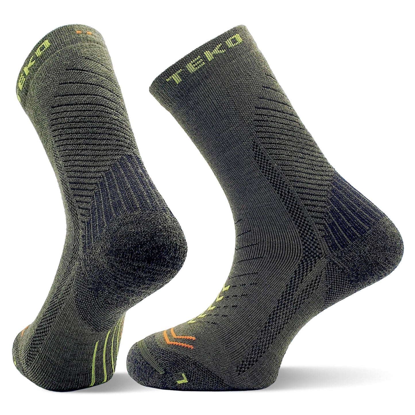 TEKO eco HIKE 2.0 DISCOVERY Merino Wool Hiking Socks - Light Half Cushion - Forest - TEKO eco-performance