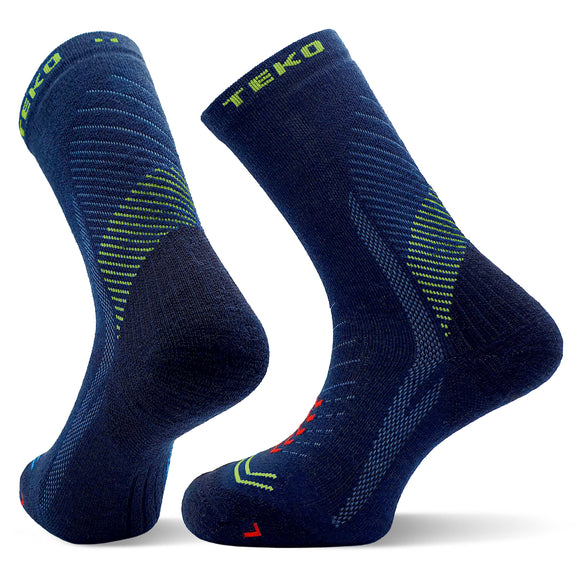 TEKO eco HIKE 2.0 DISCOVERY MERINO WOOL HIKING SOCKS - Light Half Cushion - Storm Kiwi