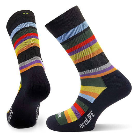 TEKO eco LIFE - SATURN 2.0 - Light Half Cushion Socks - Black Stripe - TEKO eco-performance
