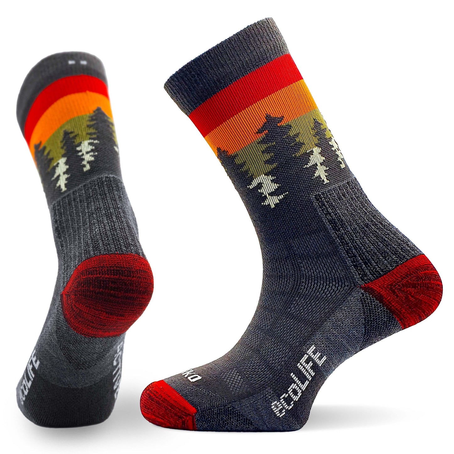 TEKO ecoLIFE WILD FOREST SUNRISE 2.0 MERINO Light Half Cushion Socks - TEKO eco-performance