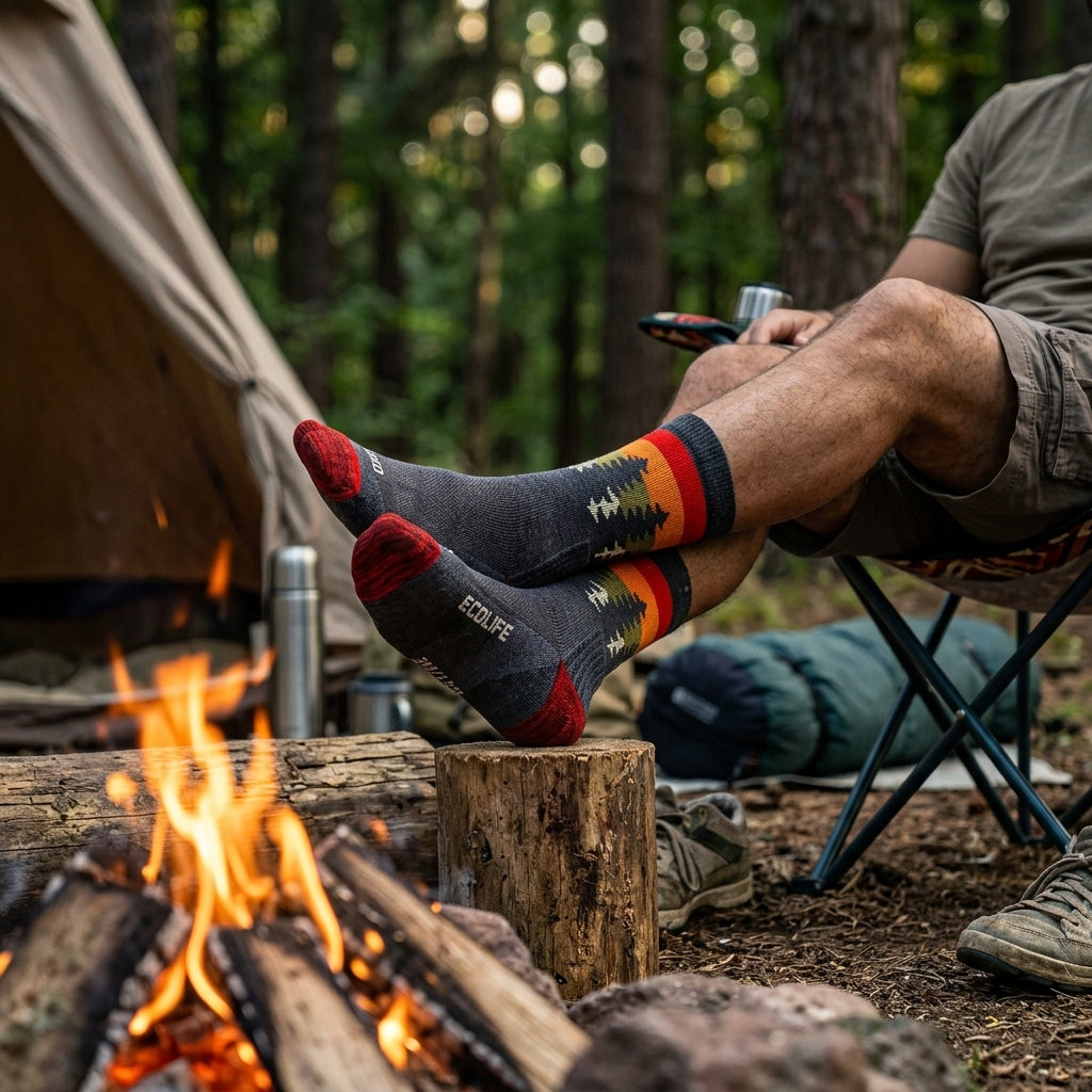 TEKO ecoLIFE WILD FOREST SUNRISE 2.0 MERINO Light Half Cushion Socks