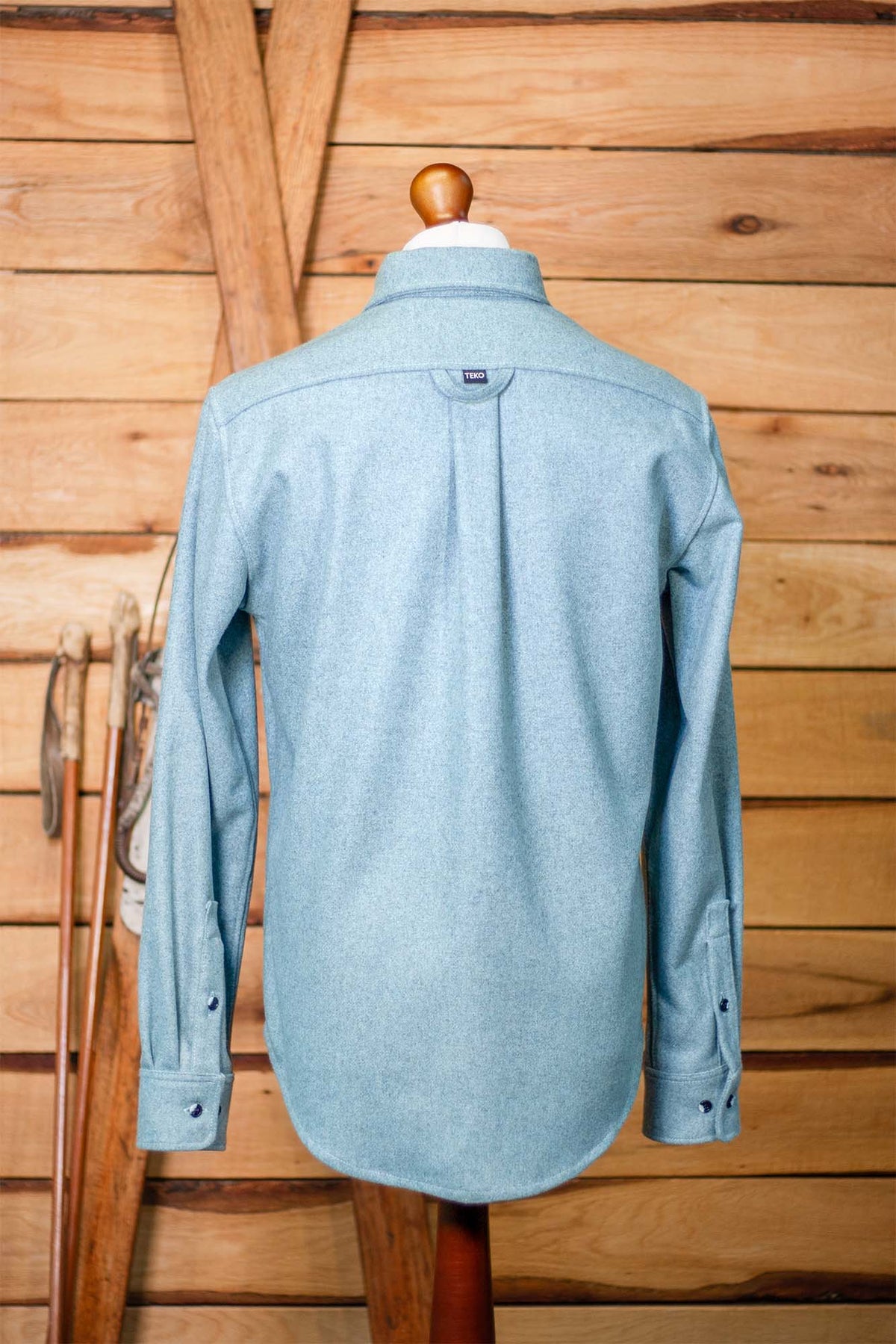TEKO FRASER MELTON Wool 2.0 Shacket - Misty Blue