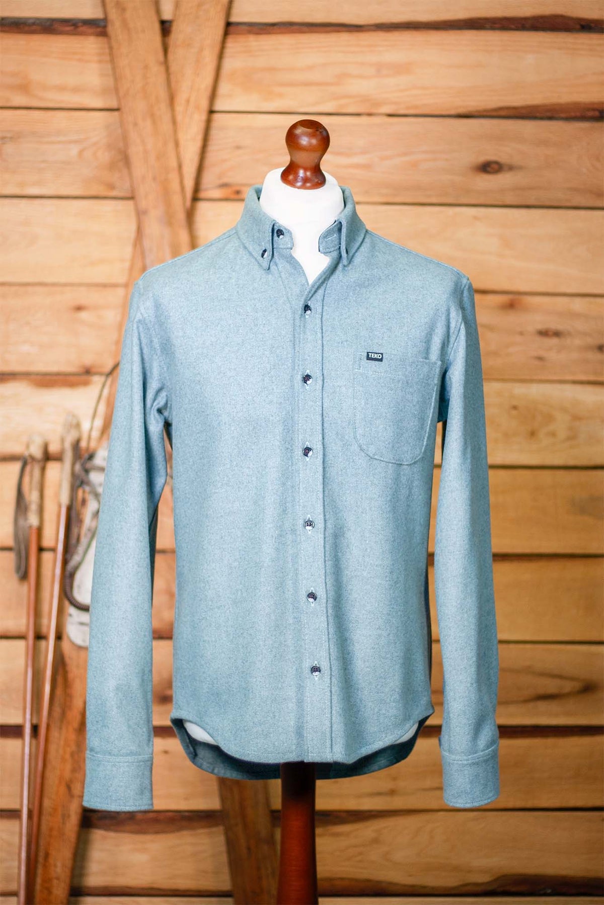 TEKO FRASER MELTON Wool 2.0 Shacket - Misty Blue