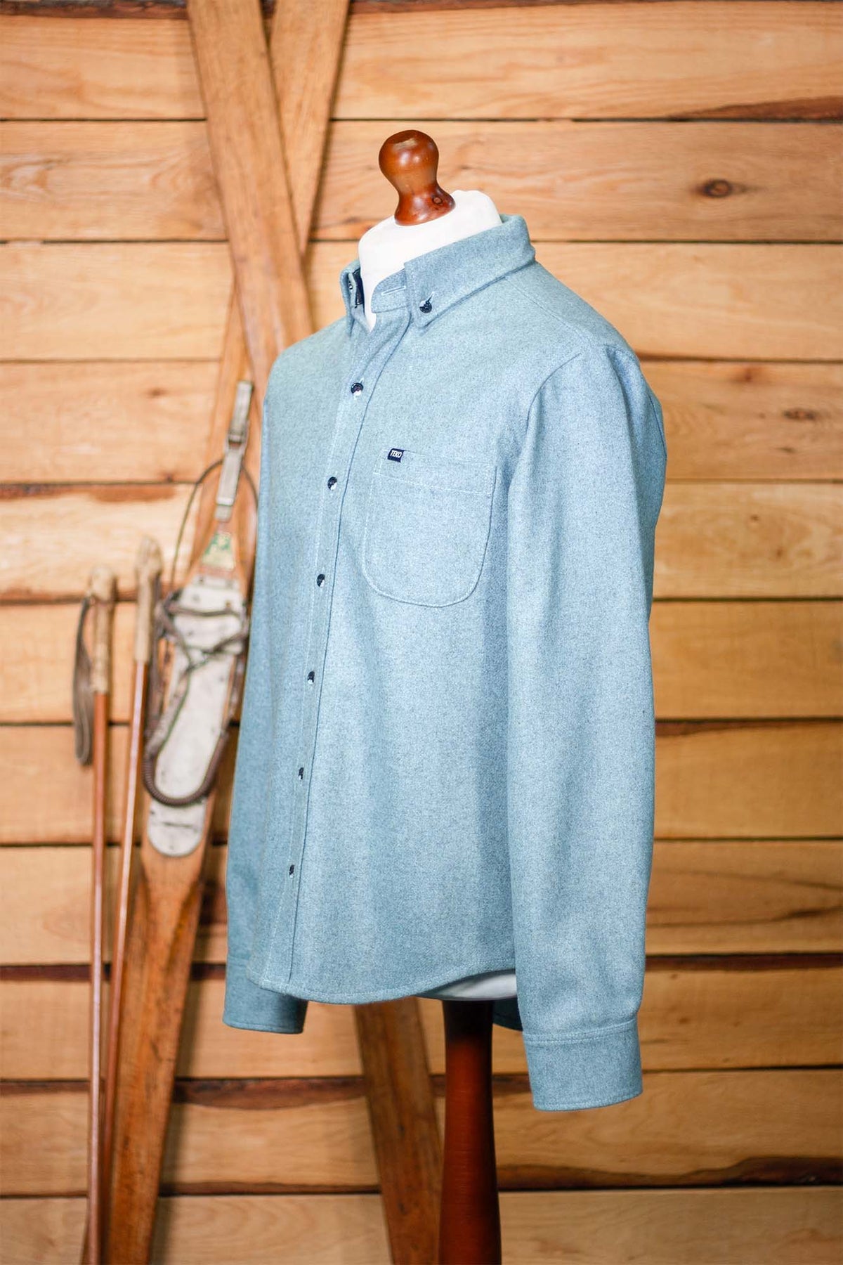 TEKO FRASER MELTON Wool 2.0 Shacket - Misty Blue