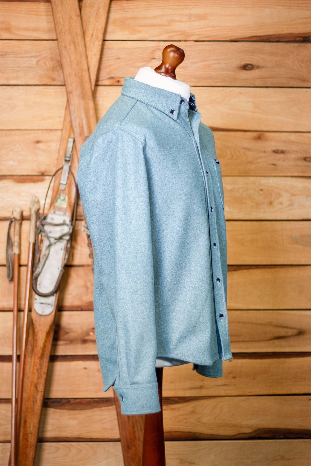 TEKO FRASER MELTON Wool 2.0 Shacket - Misty Blue