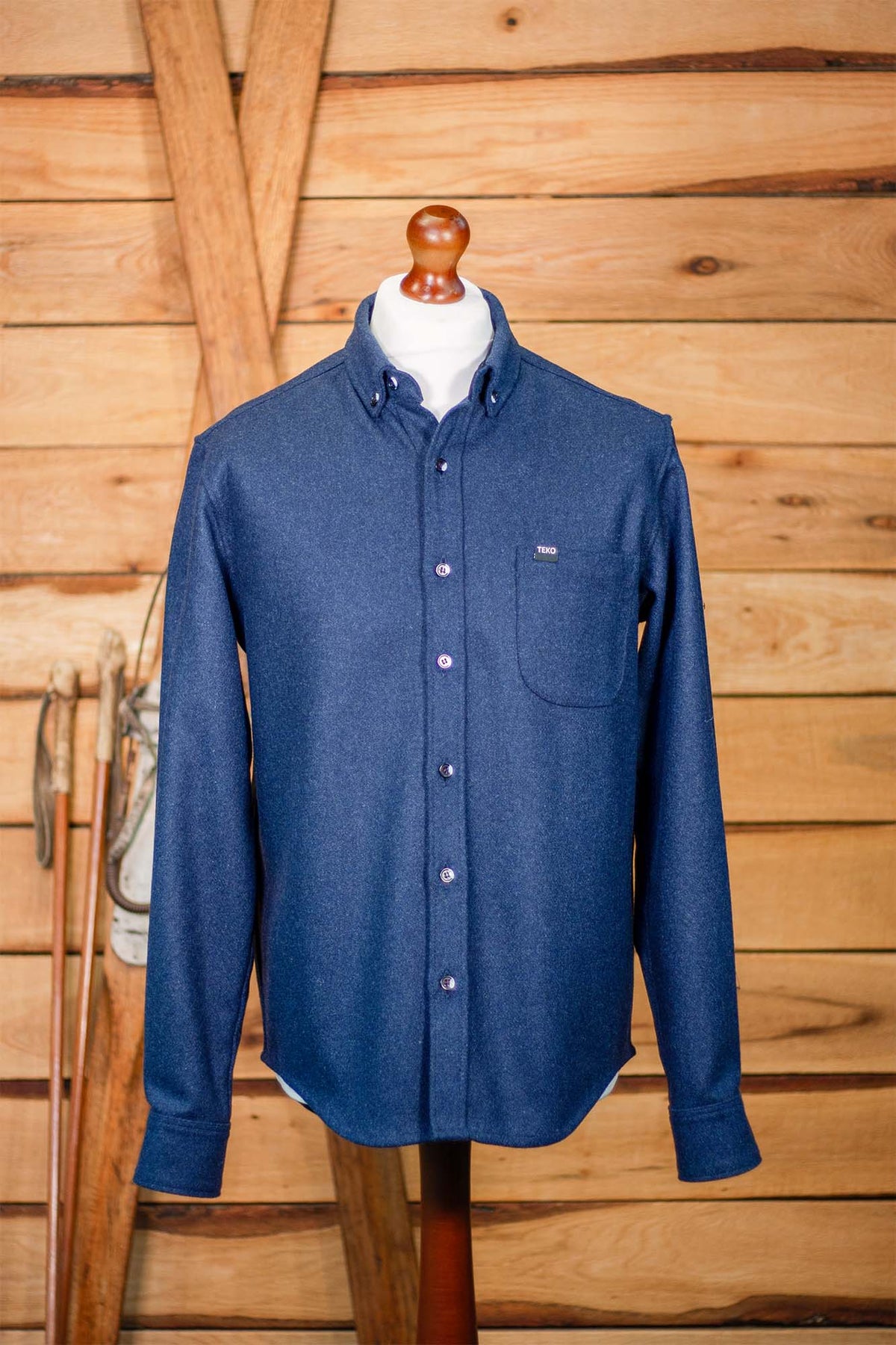 TEKO FRASER MELTON Wool 2.0 Shacket - Storm Blue