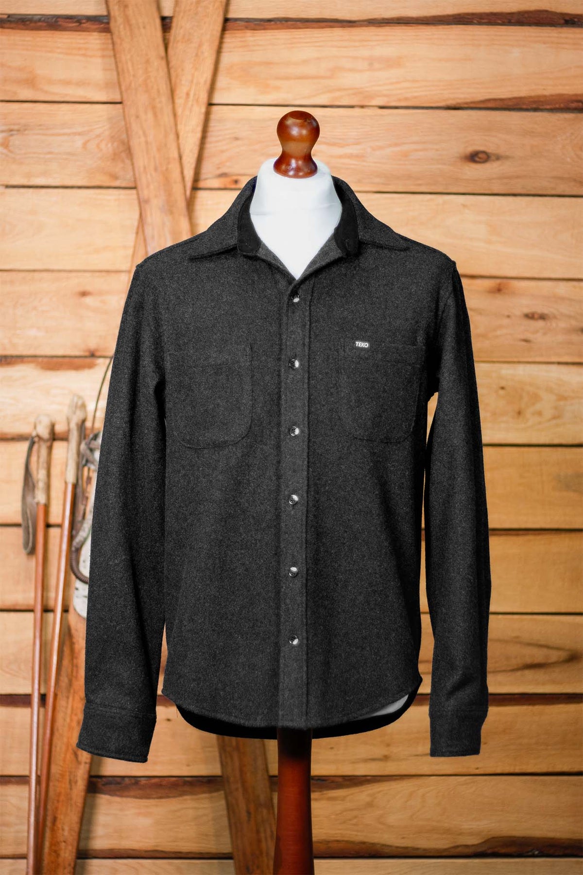 TEKO ROBERTSON MELTON Wool 2.0 Shacket with Two Chest Pockets