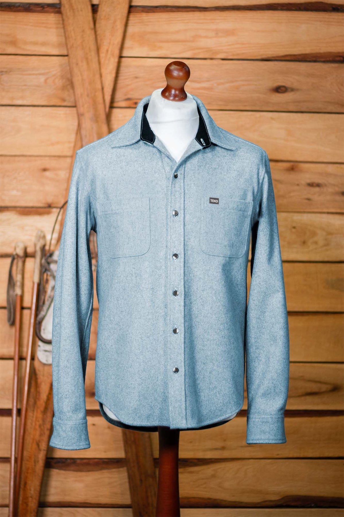 TEKO ROBERTSON MELTON Wool 2.0 Shacket with Two Chest Pockets