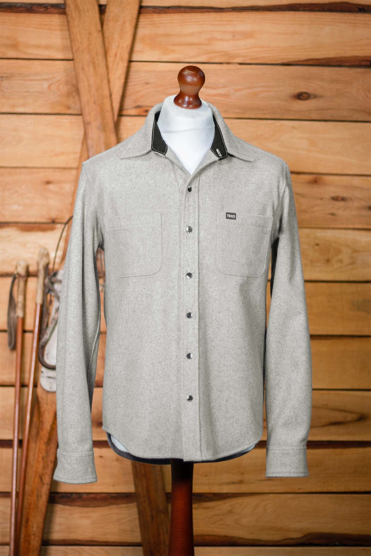 TEKO ROBERTSON MELTON Wool 2.0 Shacket with Two Chest Pockets