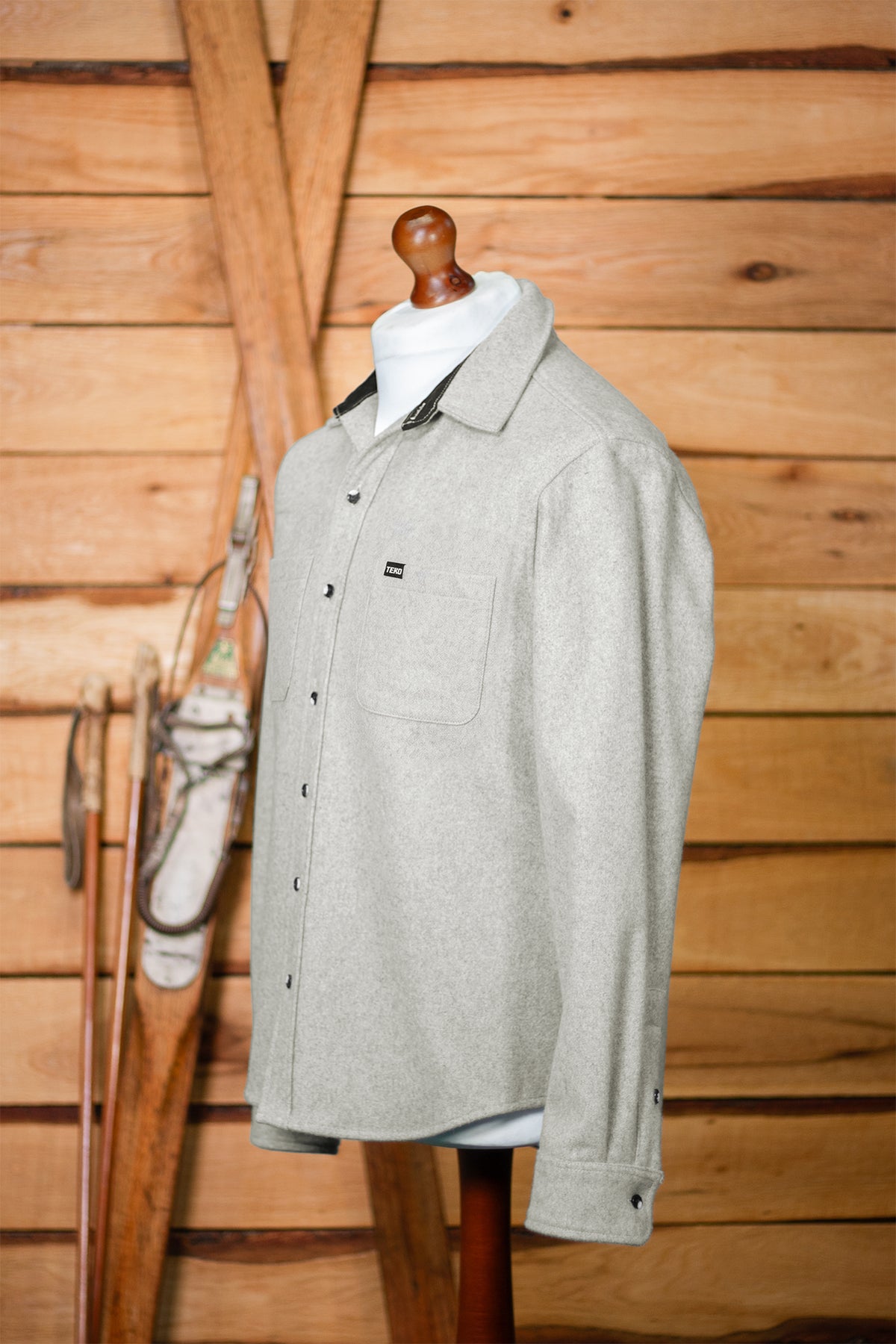 TEKO ROBERTSON MELTON Wool 2.0 Shacket with Two Chest Pockets