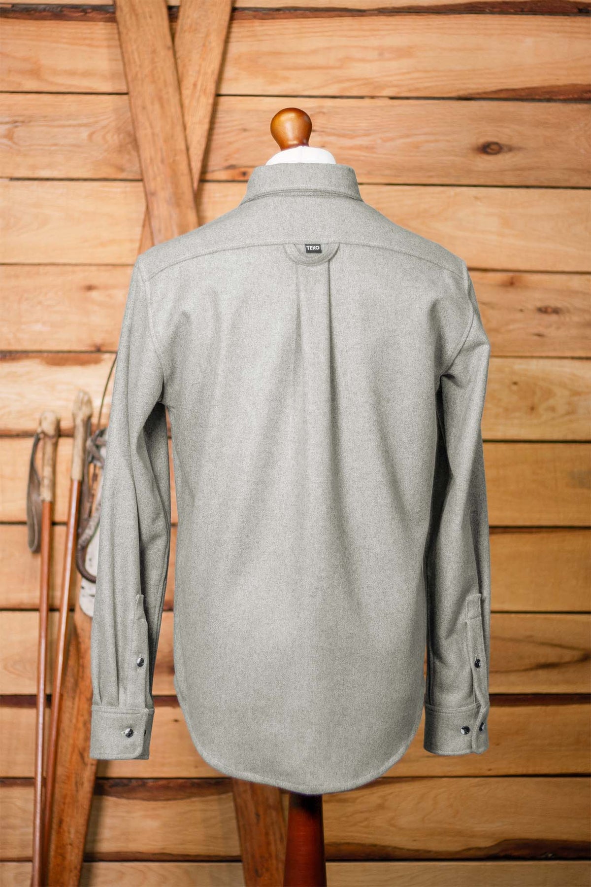 TEKO FRASER MELTON 2.0 Wool Shacket - Silver Birch