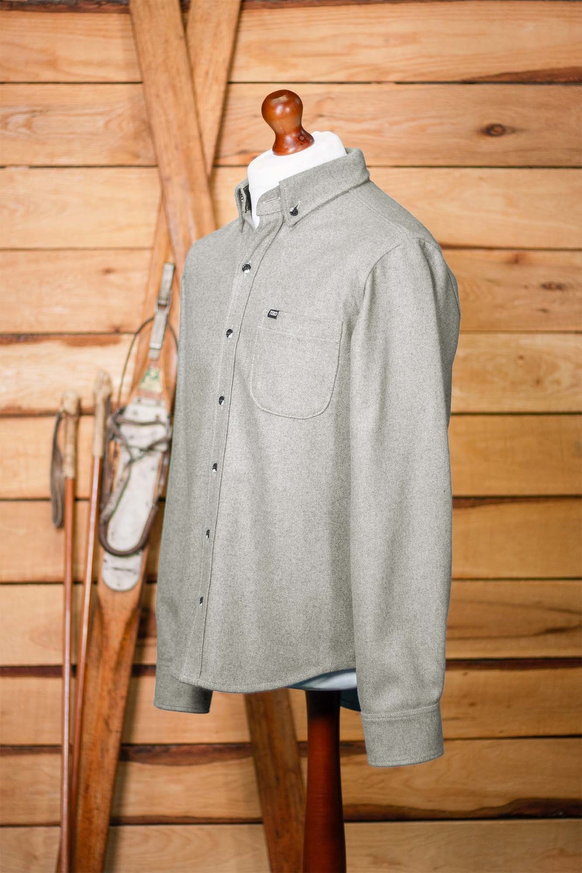 TEKO FRASER MELTON 2.0 Wool Shacket - Silver Birch