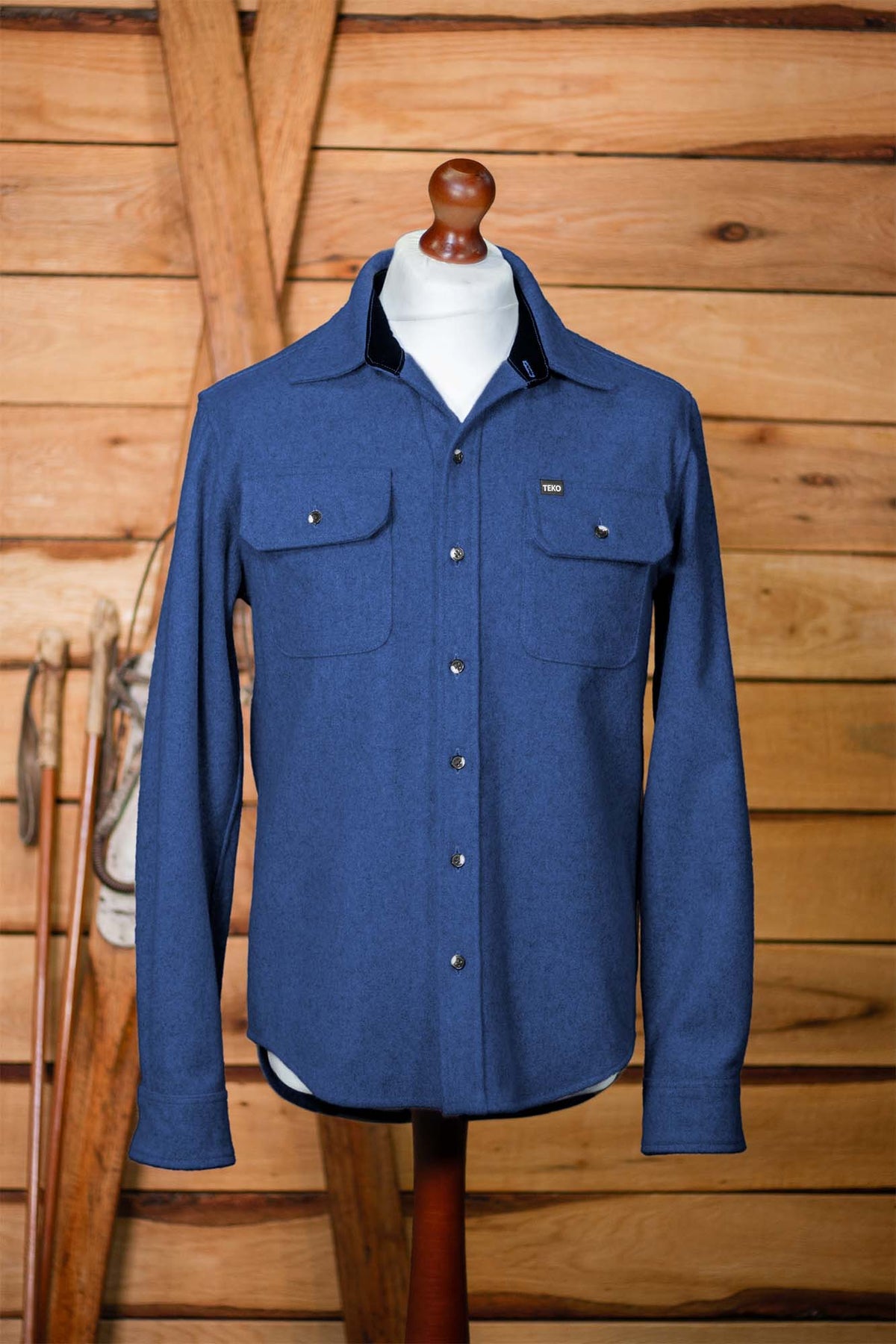 TEKO SIMPSON MELTON Wool 2.0 Shacket with Two Chest Pockets