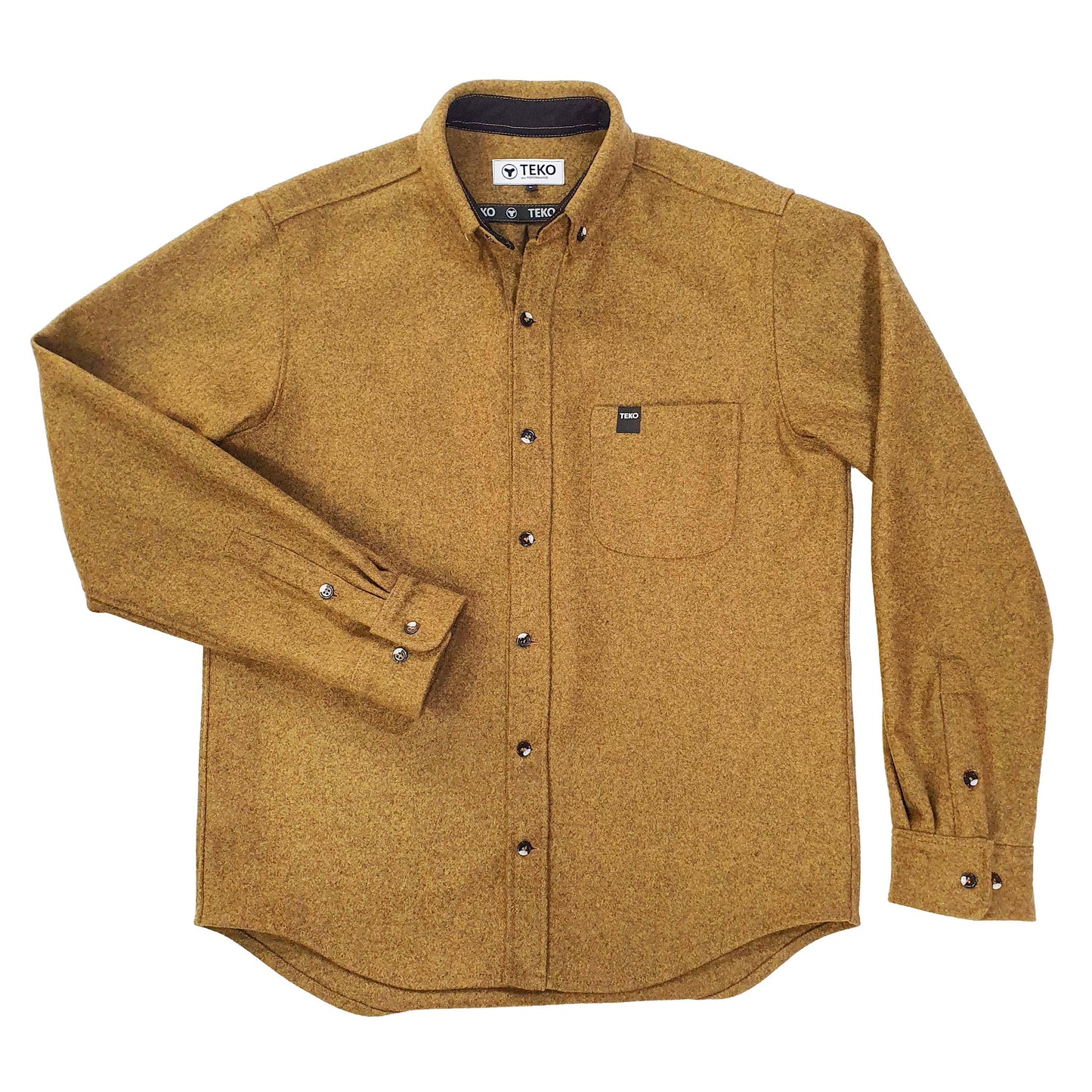 TEKO FRASER eco MELTON Wool 2.0 Men's Shirt - Pinewood - TEKO eco-performance