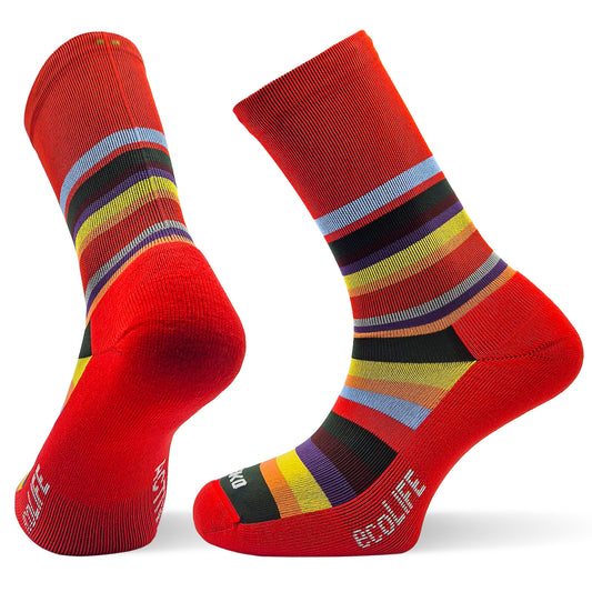 TEKO Saturn Socks | Lightweight & Durable | 2.0 Light Cushion | Red Stripe