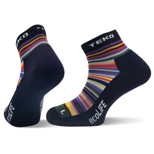 TEKO eco LIFE - SPECTRE 3.0 - Medium Half Cushion Socks - Black Stripe