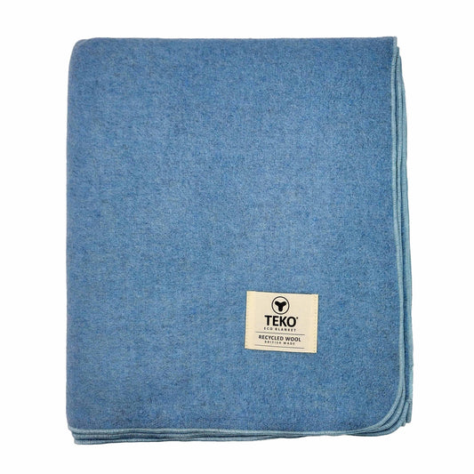 TEKO eco MELTON WOOL BLANKET - Misty Blue - TEKO eco-performance