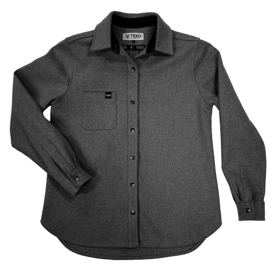 TEKO OBAN eco MELTON Wool 2.0 Women's Shirt - Granite - TEKO eco-performance