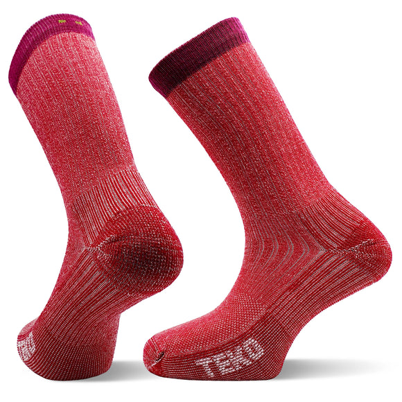 TEKO Eco HIKE 2.0 MERINO WOOL Light Hiking Socks - Enhanced Comfort - Red