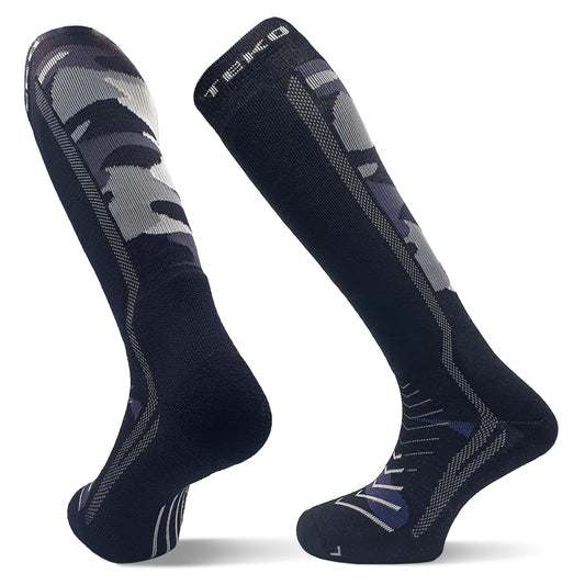 TEKO Eco Snow 2.0 MTN DiViSiON MERINO WOOL SOCKS - Strategic Light Cushion in Shin, Foot & Heel for Skiing - TEKO eco-performance