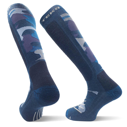 TEKO Eco Snow 2.0 MTN DiViSiON MERINO WOOL SOCKS - Strategic Light Cushion in Shin, Foot & Heel for Skiing - TEKO eco-performance