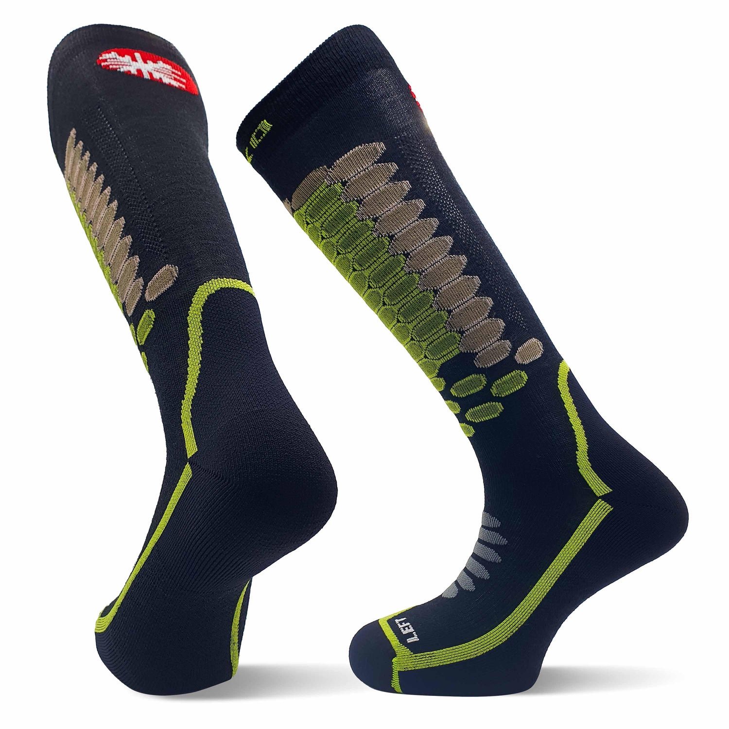 TEKO eco SKI 2.0 ALL-MTN MERINO WOOL SKIING SOCKS - Strategic Light Cushion in Shin, Foot & Heel for Skiing - TEKO eco-performance