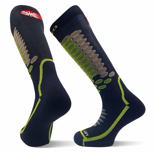 TEKO eco SKI 2.0 ALL-MTN MERINO WOOL SKIING SOCKS - Strategic Light Cushion in Shin, Foot & Heel for Skiing - TEKO eco-performance
