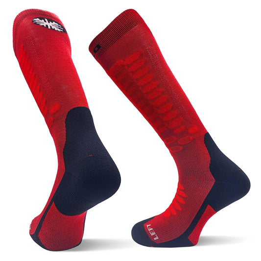TEKO eco SKI 2.0 ALL-MTN MERINO WOOL SKIING SOCKS - Strategic Light Cushion in Shin, Foot & Heel for Skiing - TEKO eco-performance