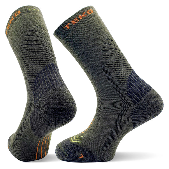 TEKO eco HIKE 3.0 EXODUS MERINO WOOL HIKING SOCKS - Medium Full Cushion - Forest Green