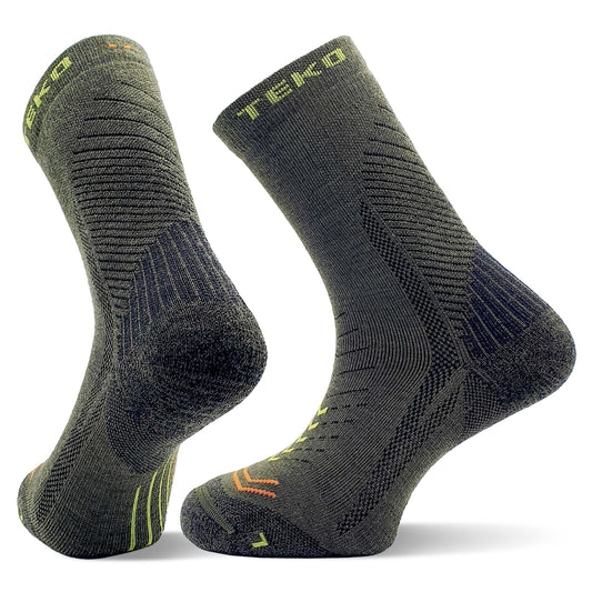 TEKO eco HIKE 2.0 DISCOVERY Merino Wool Hiking Socks - Light Half Cushion - Forest - TEKO eco-performance