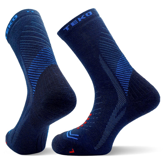 TEKO eco HIKE 2.0 DISCOVERY Merino Wool Hiking Socks - Light Half Cushion - Storm Blue - TEKO eco-performance