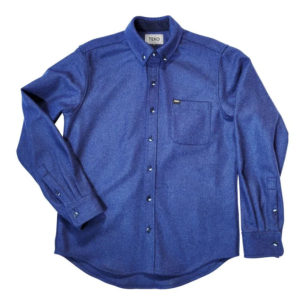 TEKO FRASER eco MELTON Wool 2.0 Men's Shirt - Storm Blue - TEKO eco-performance