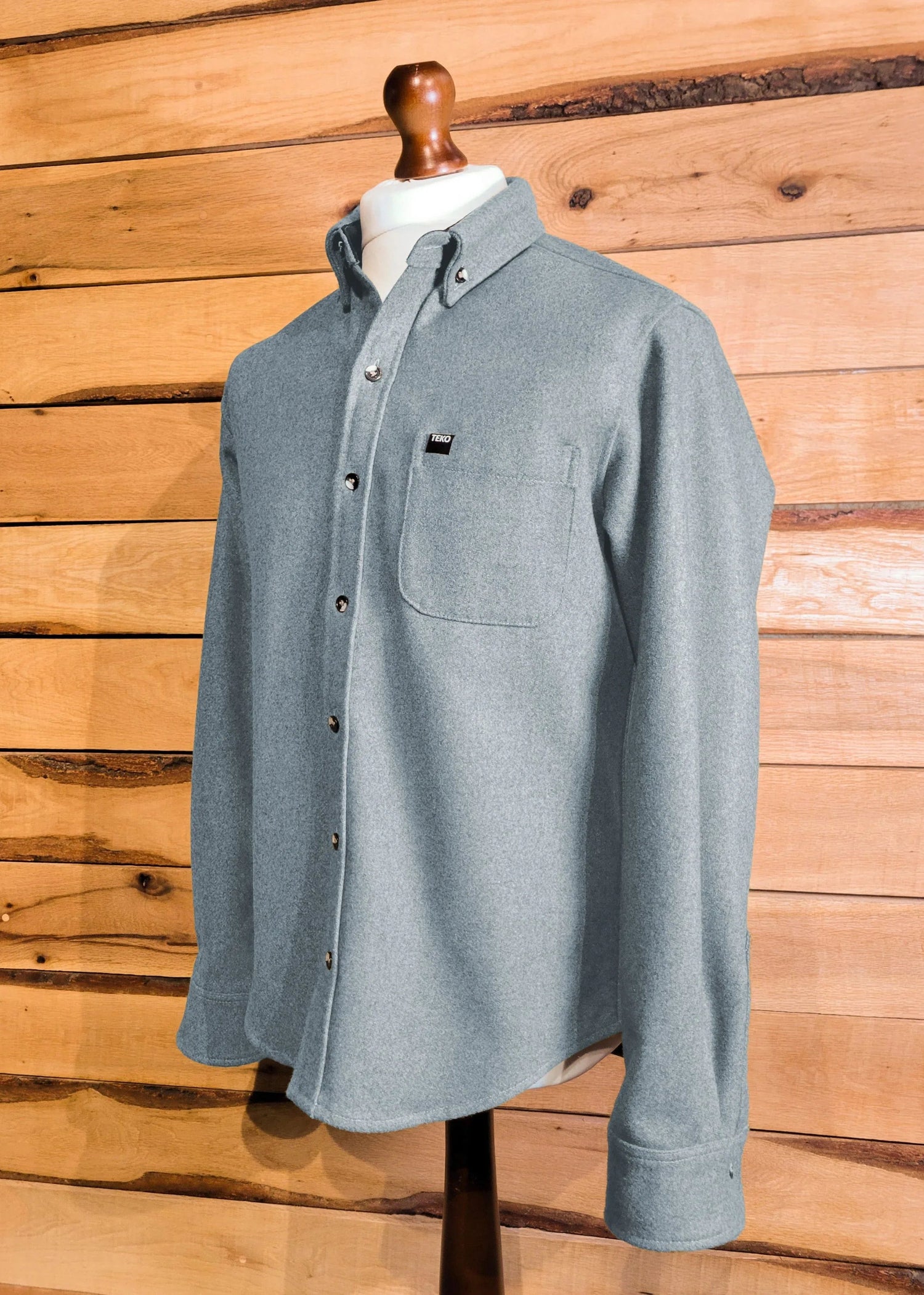 TEKO FRASER eco MELTON Wool 2.0 Men's Shirt - Misty Blue - TEKO eco-performance