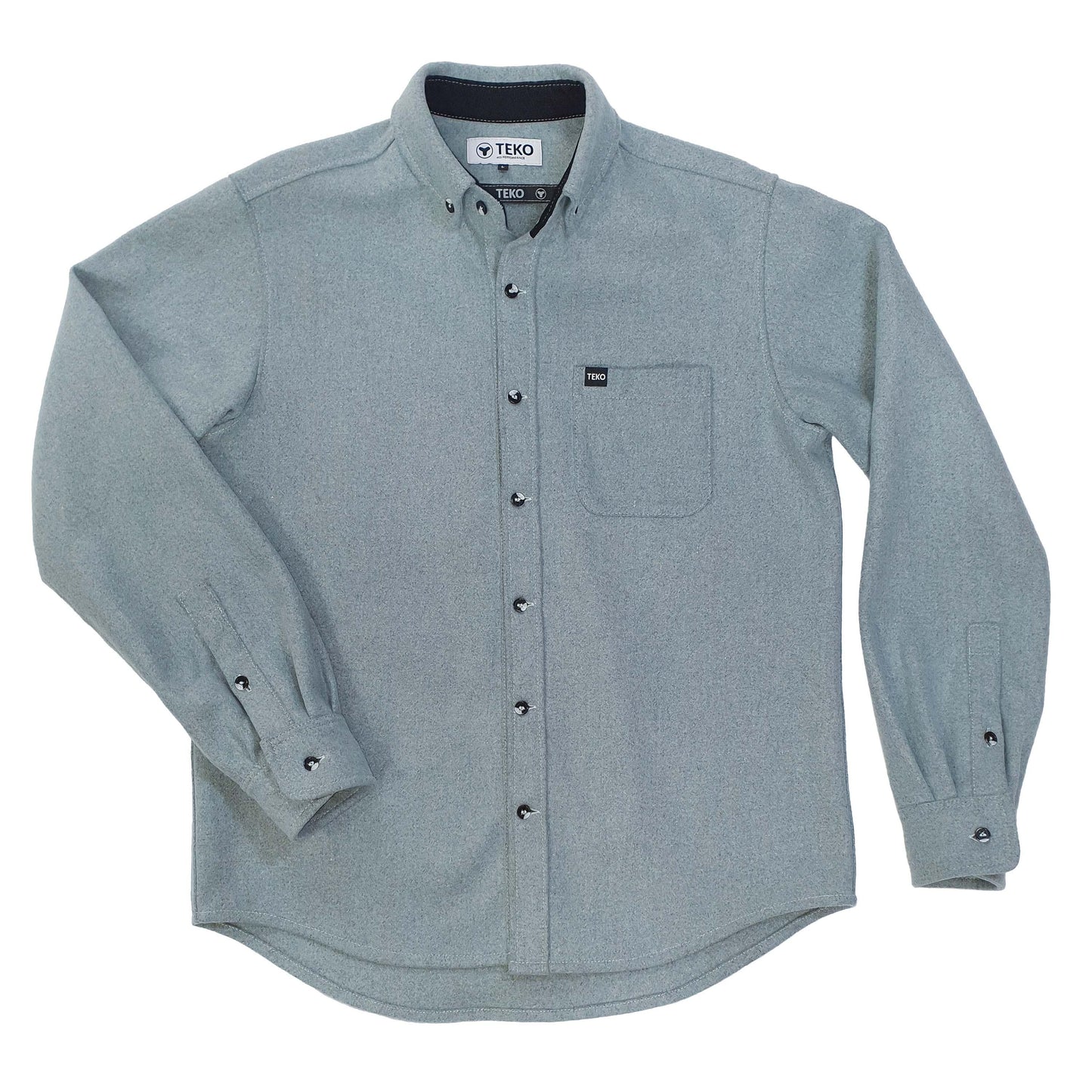 TEKO FRASER eco MELTON Wool 2.0 Men's Shirt - Misty Blue - TEKO eco-performance