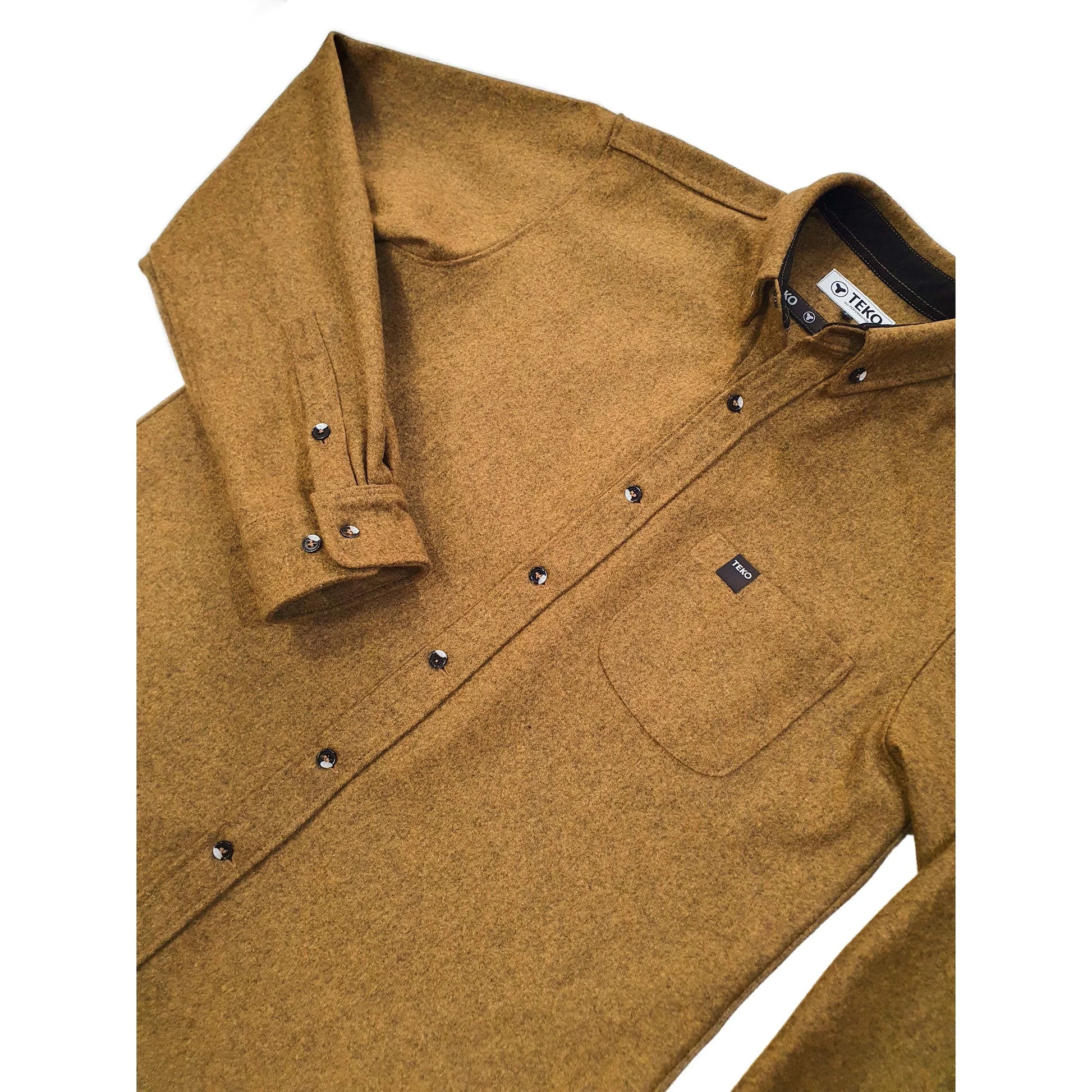 TEKO FRASER eco MELTON Wool 2.0 Men's Shirt - Pinewood - TEKO eco-performance