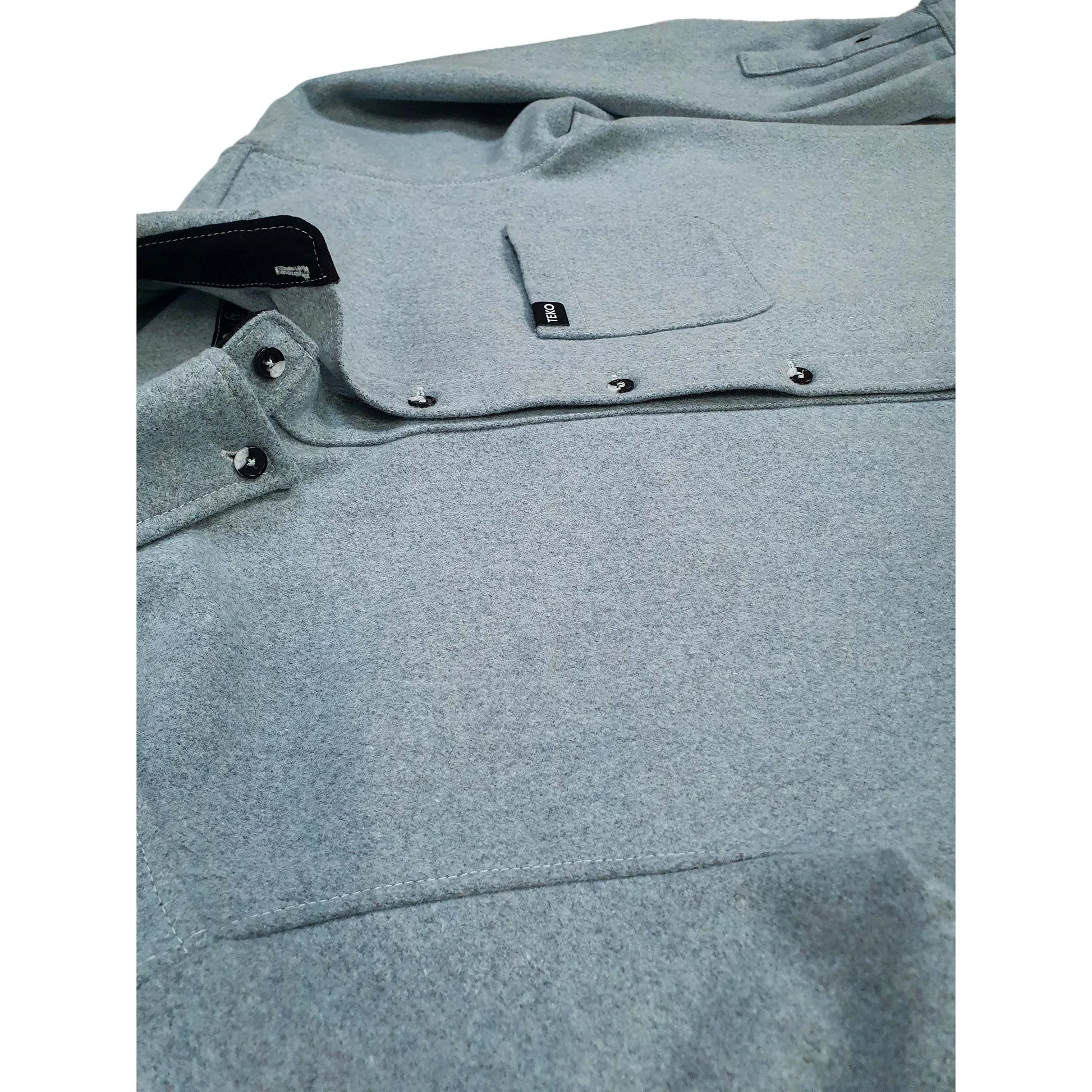 TEKO FRASER eco MELTON Wool 2.0 Men's Shirt - Misty Blue - TEKO eco-performance