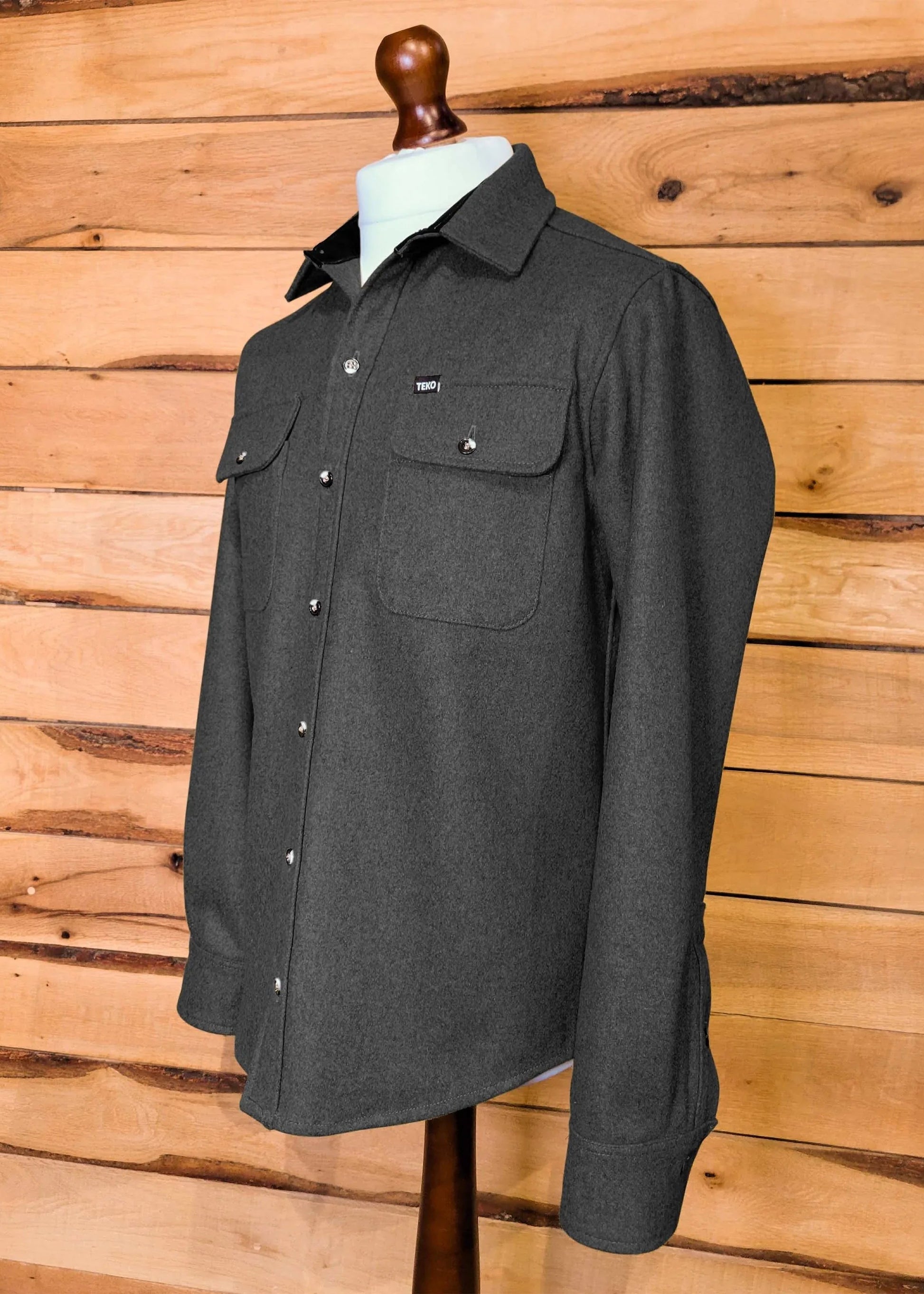 TEKO SIMPSON eco MELTON Wool 2.0 Men's Shirt with Two Chest Pockets - TEKO eco-performance
